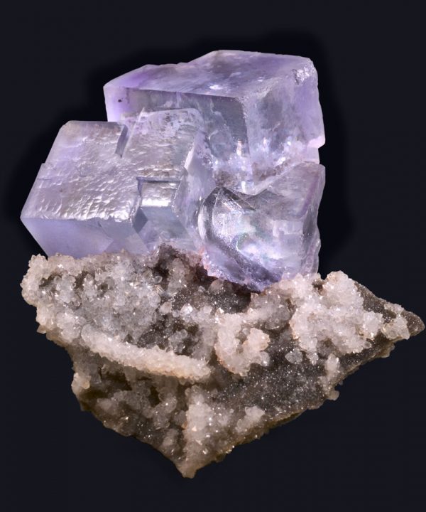 fine minerals - fluorite on quartz