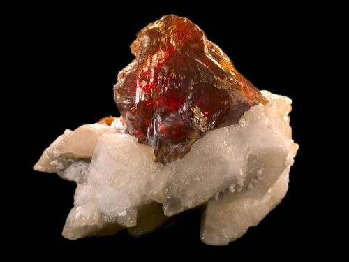 fine mineral pecimens - sphalerite on calcite